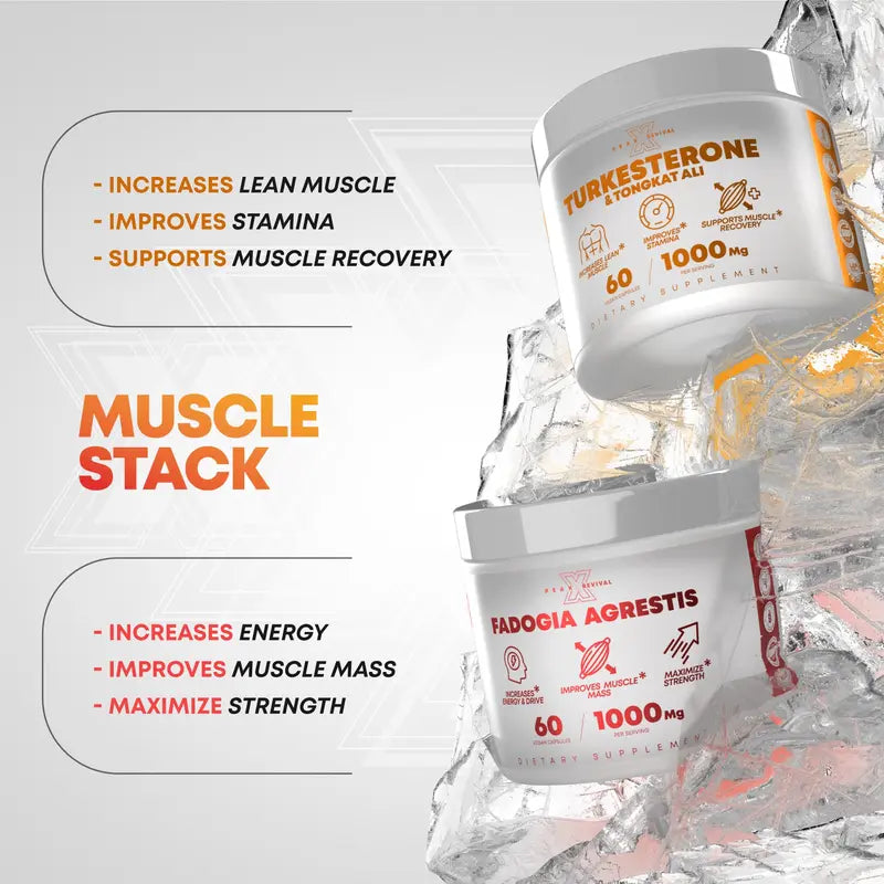 Alpha Muscle Stack – 2000mg Total Strength Formula | Turkesterone + Tongkat Ali + Fadogia Agrestis