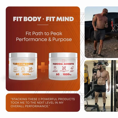 Alpha Muscle Stack – 2000mg Total Strength Formula | Turkesterone + Tongkat Ali + Fadogia Agrestis