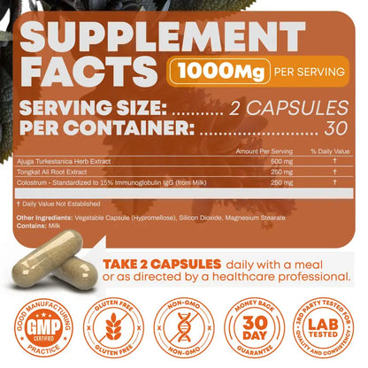 Alpha Muscle Stack – 2000mg Total Strength Formula | Turkesterone + Tongkat Ali + Fadogia Agrestis