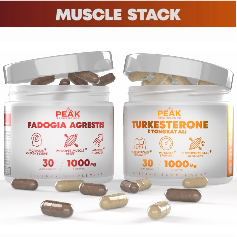 Alpha Muscle Stack – 2000mg Total Strength Formula | Turkesterone + Tongkat Ali + Fadogia Agrestis